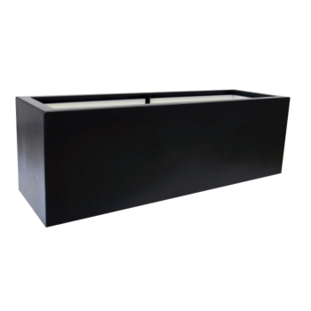 Fiberglas Pflanzkübel - Rechteck - 80 x 40 x 80 cm - RAL9005 matte (Schwarz) - Mit Boden