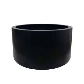 Fiberglas Pflanzkübel - Rund - Ø 120 x 60 cm - RAL9005 matte (Schwarz) - Mit Boden