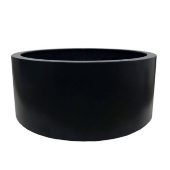 Fiberglas Pflanzkübel - Rund - Ø 150 x 60 cm - RAL9005 matte (Schwarz) - Mit Boden
