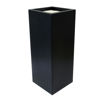 Fiberglas Pflanzkübel - Viereck - 40 x 40 x 100 cm - RAL9005 matte (Schwarz) - Mit Boden