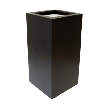 Fiberglas Pflanzkübel - Viereck - 50 x 50 x 100 cm - RAL9005 matte (Schwarz) - Mit Boden
