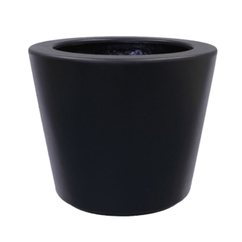 Fiberglas Pflanzkübel - Konisch - Ø 95 x 70 cm - RAL9005 matte (Schwarz) - Mit Boden