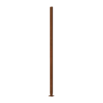 Pfosten aus Cortenstahl mit Grundplatte 190 x 6 x 3 cm