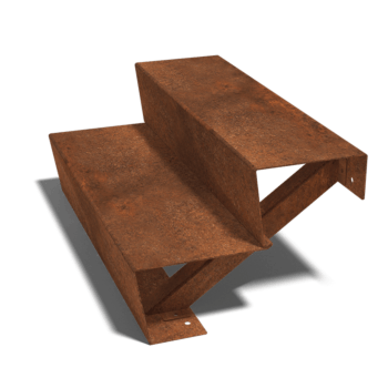 Cortenstahltreppe New York 2-stufig (Breite 80 cm)