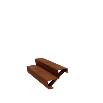 Cortenstahltreppe New York 2-stufig (Breite 120 cm)