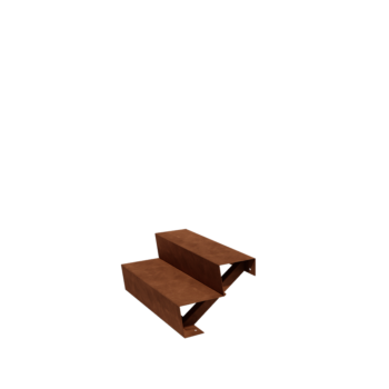 Cortenstahltreppe New York 2-stufig (Breite 80 cm)