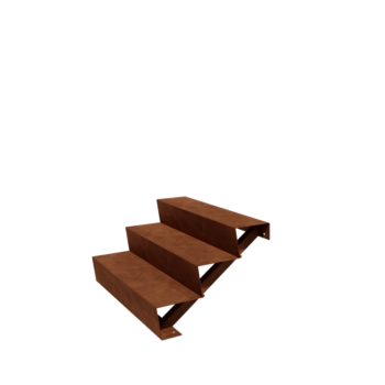 Cortenstahltreppe New York 3-stufig (Breite 100 cm)