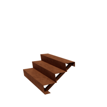 Cortenstahltreppe New York 3-stufig (Breite 120 cm)