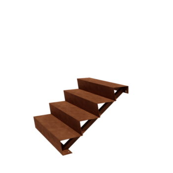 Cortenstahltreppe New York 4-stufig (Breite 100 cm)