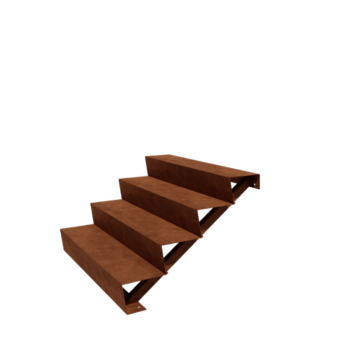 Cortenstahltreppe New York 4-stufig (Breite 120 cm)