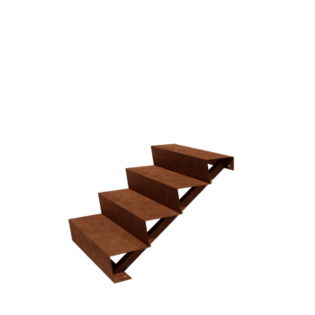 Cortenstahltreppe New York 4-stufig (Breite 80 cm)