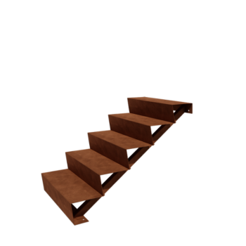 Cortenstahltreppe New York 5-stufig (Breite 80 cm)