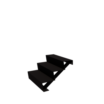 Schwarze Treppe New York 3-stufige (Breite 80 cm)