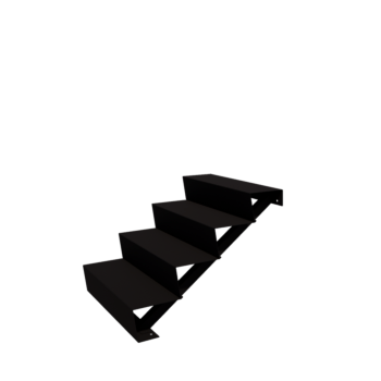 Schwarze Treppe New York 4-stufige (Breite 80 cm)