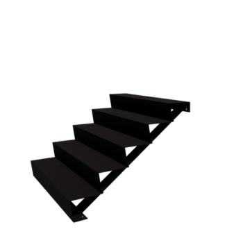Schwarze Treppe New York 5-stufige (Breite 120 cm)