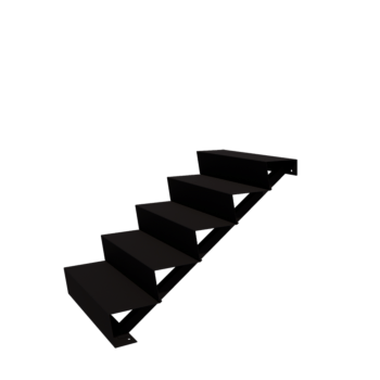 Schwarze Treppe New York 5-stufige (Breite 80 cm)