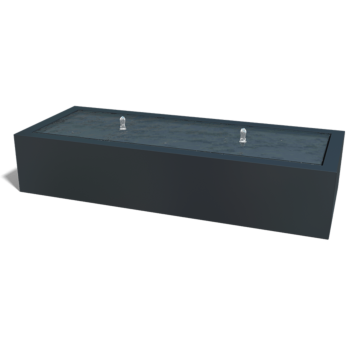 Wassertisch aus Aluminium - Lyra - 200 x 80 x 40 cm - RAL9005 matte (schwarz) - Mit LED-Beleuchtung