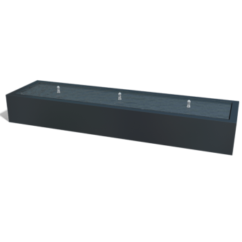 Wassertisch aus Aluminium - Lyra - 300 x 80 x 40 cm - RAL9005 matte (schwarz) - Mit LED-Beleuchtung