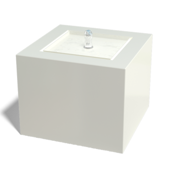 Wassertisch aus Aluminium - Lyra - 50 x 50 x 40 cm - RAL9005 matte (schwarz) - Mit LED-Beleuchtung