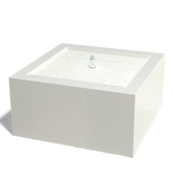 Wassertisch aus Aluminium - Lyra - 80 x 80 x 40 cm - RAL9005 matte (schwarz) - Mit LED-Beleuchtung