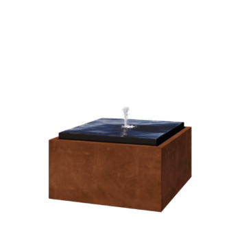 Cortenstahl Wassertisch - Orin - 80 x 80 x 40 cm - Ohne LED-Beleuchtung