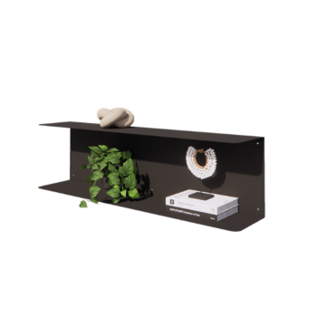 Wandregal aus Stahl - C-Form - 100 x 20 x 28 cm - RAL9005 matte (schwarz)