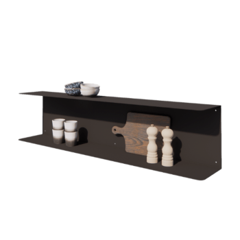 Wandregal aus Stahl - C-Form - 120 x 20 x 28 cm - RAL9005 matte (schwarz)