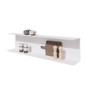 Wandregal aus Stahl - C-Form - 120 x 20 x 28 cm - RAL9010 matte (weiß)