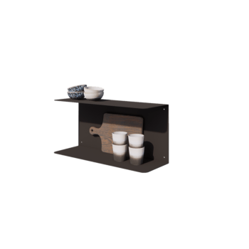 Wandregal aus Stahl - C-Form - 60 x 20 x 28 cm - RAL9005 matte (schwarz)