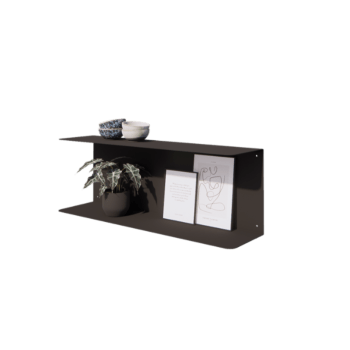 Wandregal aus Stahl - C-Form - 80 x 20 x 28 cm - RAL9005 matte (schwarz)