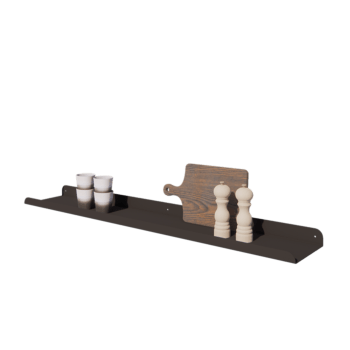 Wandregal aus Stahl - U-Form - 120 x 20 x 5 cm - RAL9005 matte (schwarz)