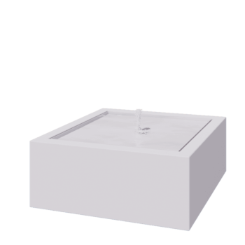 Wassertisch aus Aluminium - Lyra - 100 x 100 x 40 cm - RAL9010 matte (weiß) - Mit LED-Beleuchtung