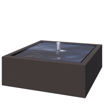 Wassertisch aus Aluminium - Lyra - 120 x 120 x 40 cm - RAL7016 matte (anthrazitgrau) - Mit LED-Beleuchtung