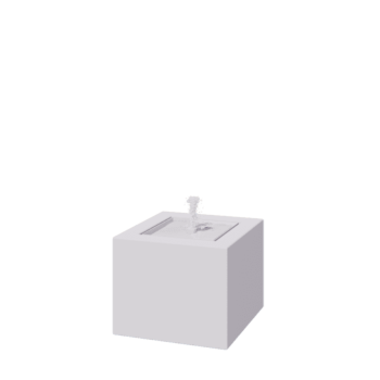 Wassertisch aus Aluminium - Lyra - 50 x 50 x 40 cm - RAL9010 matte (weiß) - Mit LED-Beleuchtung