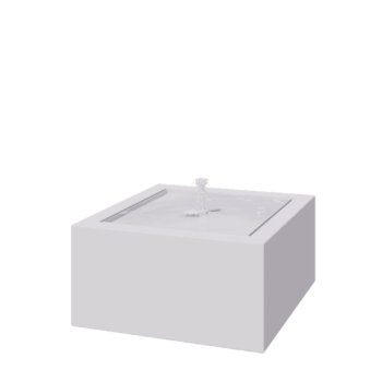 Wassertisch aus Aluminium - Lyra - 80 x 80 x 40 cm - RAL9010 matte (weiß) - Mit LED-Beleuchtung