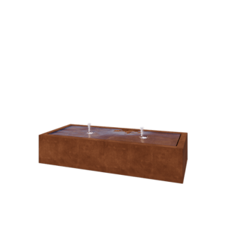 Cortenstahl Wassertisch - Lyra - 200 x 80 x 40 cm - Mit LED-Beleuchtung