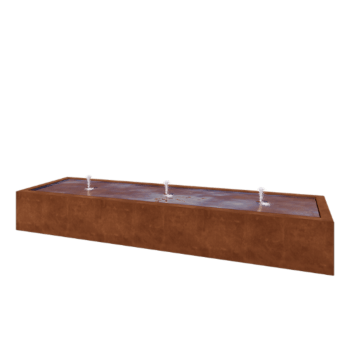 Cortenstahl Wassertisch - Lyra - 300 x 80 x 40 cm - Ohne LED-Beleuchtung