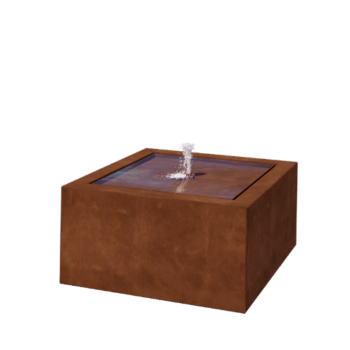 Cortenstahl Wassertisch - Lyra - 80 x 80 x 40 cm - Mit LED-Beleuchtung