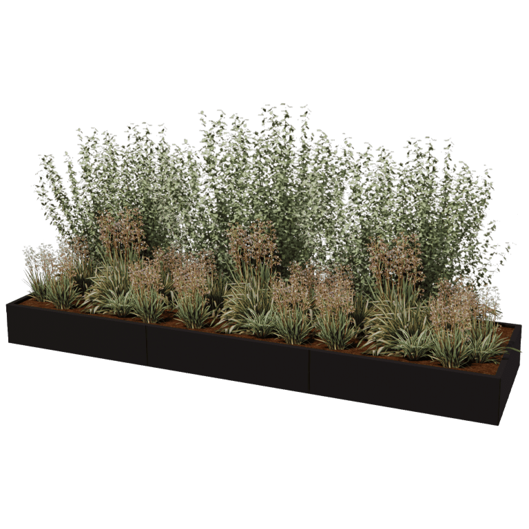 Hochbeet aus pulverbeschichtetem Stahl Texas xxl 360 x 100 cm