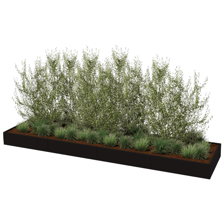 Hochbeet aus pulverbeschichtetem Stahl Texas xxl 480 x 120 cm