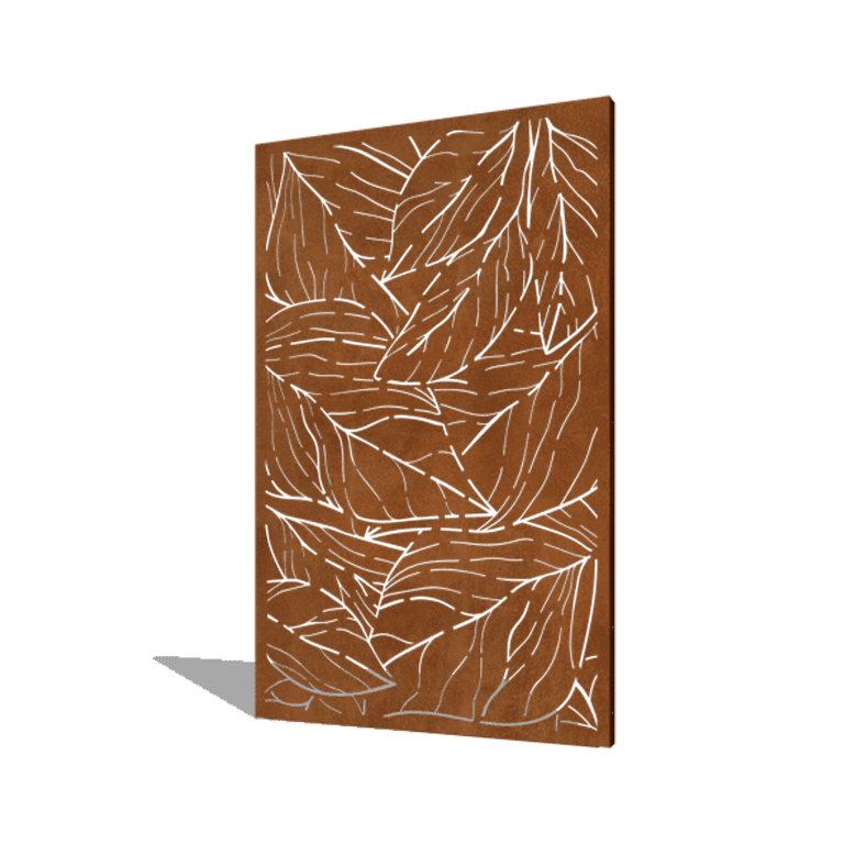 Cortenstahl-Paneel Blätter 120 x 6 x 190 cm