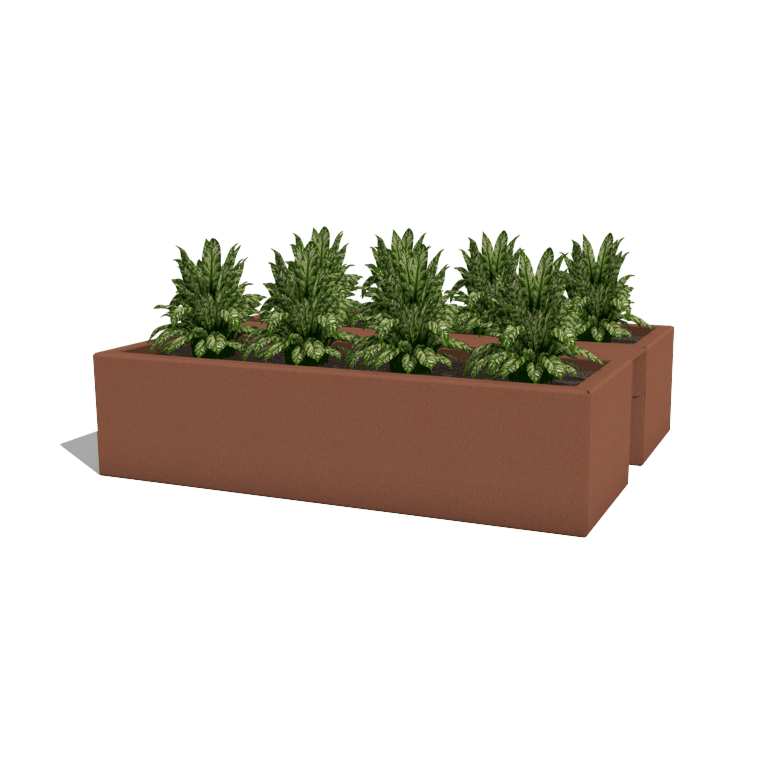 Pflanzkübel aus pulverbeschichtetem Stahl für Balkon 60 cm