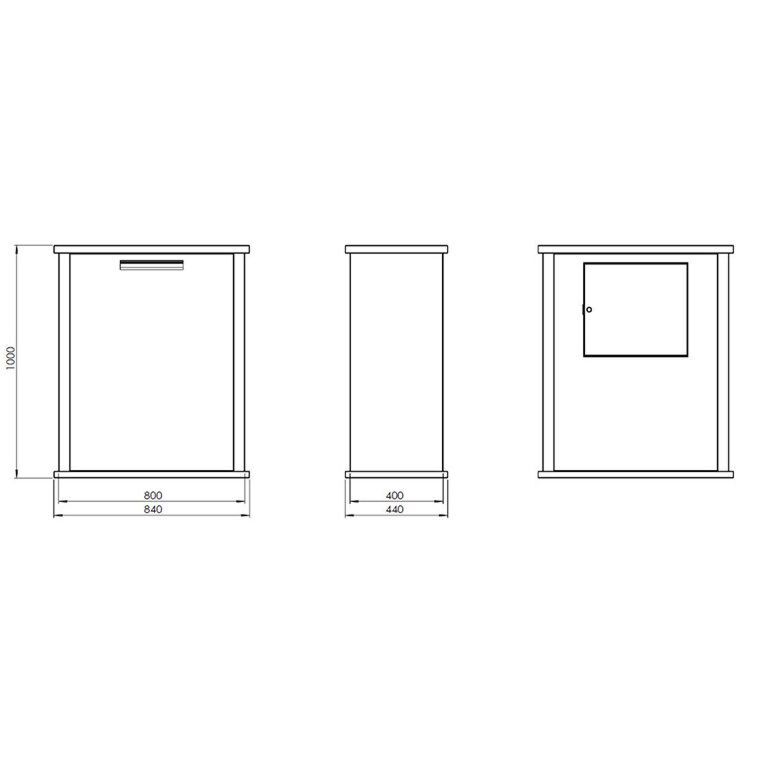 Cortenstahl Briefkasten - Arizona L - 80 x 40 x 100 cm