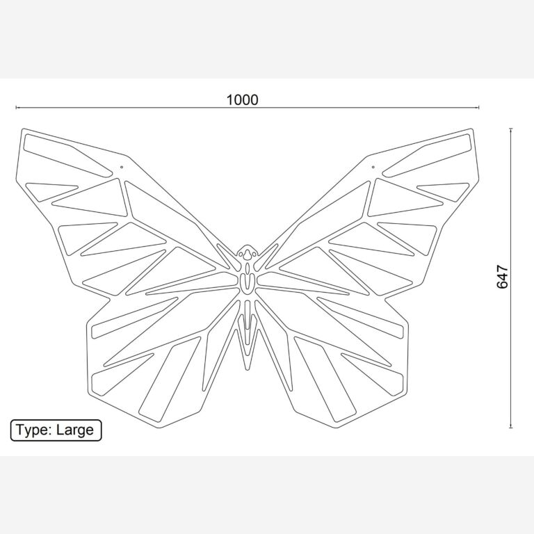Wanddekoration aus Metall Schmetterling 2.0
