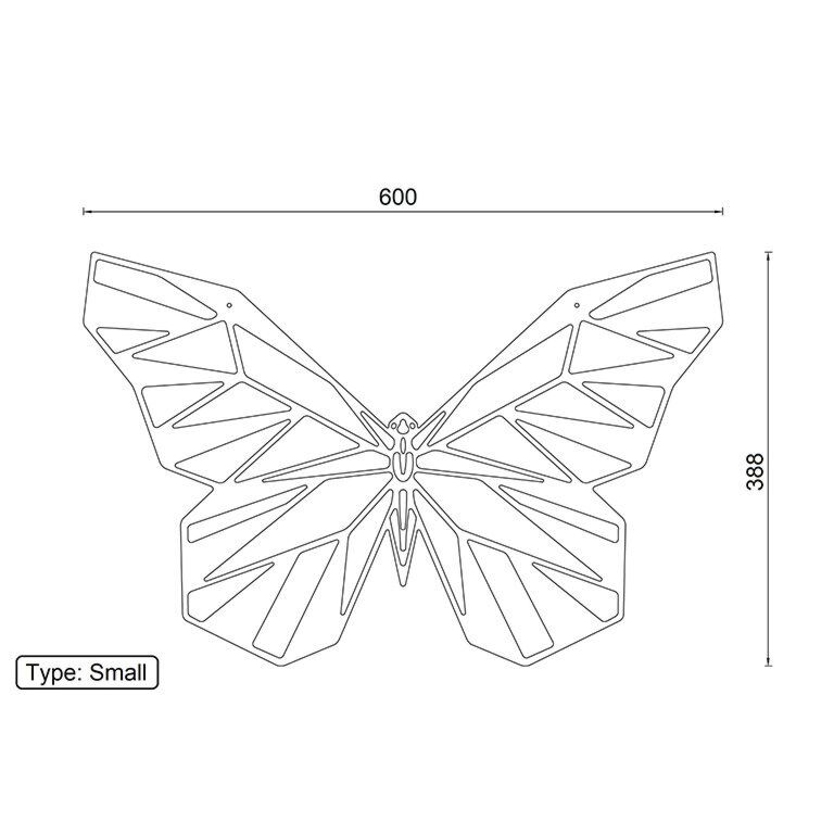 Wanddekoration aus Metall Schmetterling 2.0