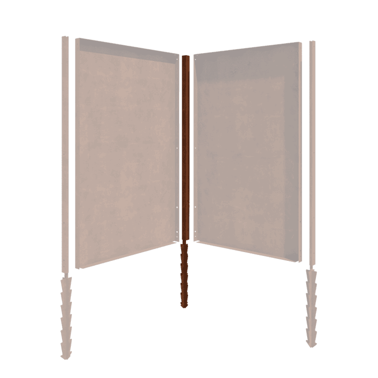 Cortenstahl-Eckpfosten mit Erdspieß 190 x 6 x 3 cm