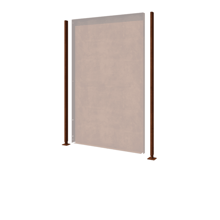 Pfosten aus Cortenstahl mit Grundplatte 190 x 6 x 3 cm