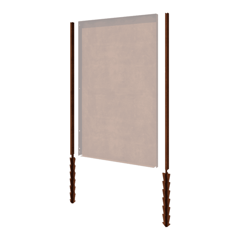 Cortenstahl Pfosten - Gerade mit Erdspieß - 190 x 6 x 3 cm