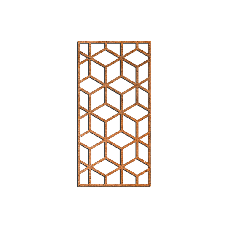 Wanddekoration aus Cortenstahl Geometrische Formen 2.0