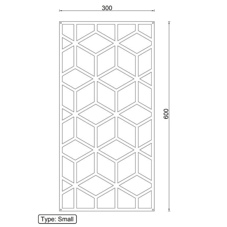 Wanddekoration aus Cortenstahl Geometrische Formen 2.0